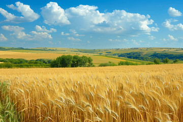 AI generative picture of summer landscape in field