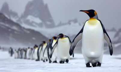 king penguin in polar regions, Generative AI