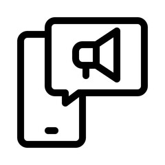 mobile marketing line icon
