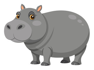 Hippo vector illustration, cute animal vector illustration, Hippo illustration vector, cute Hippo cartoon illustration