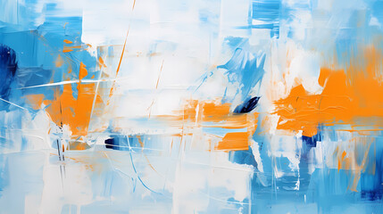 Abstract blue and orange painting texture background