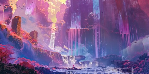 Enchanting Forest at Sunset