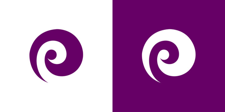 Spiral circle lollipop candy logo swirl twirl purple icon purple vector