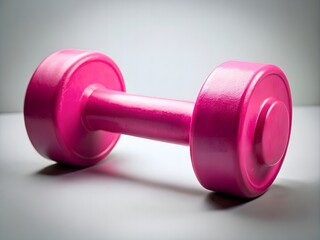 Pink Dumbbell On White Background. 3D Rendering.