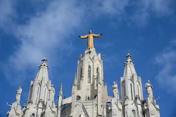 Tibidabo- Roman Catholic church and minor basilica on a hill overlooking Barcelona