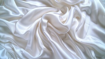 Fototapeta premium Soft smooth white silk fabric background Fabric texture : Generative AI