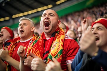 Naklejka premium The roaring fans of Wales - Generative AI