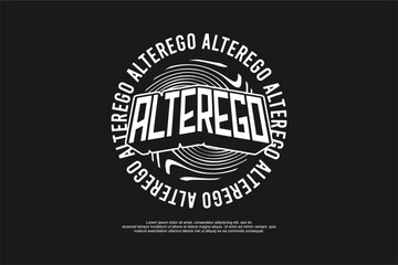 alter ego typography streetwear urban fashion template for printing	