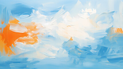 Fototapeta premium Abstract blue and orange painting texture background