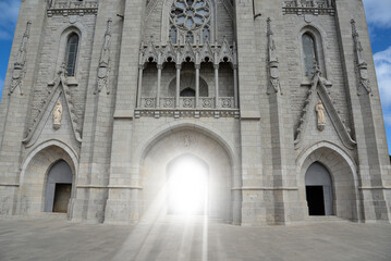 Tibidabo- Roman Catholic church and minor basilica on a hill overlooking Barcelona