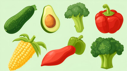 Funny cartoon vegetables, Illustration. Proper nutrition, vegetarianism concept. Banner advertising nutritionology.