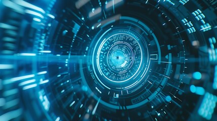 Digital HUD futuristic motion graphic element cyber generated background Technology hologram frame border and viewfinder element Graphics around the edges for use in movies games and a : Generative AI