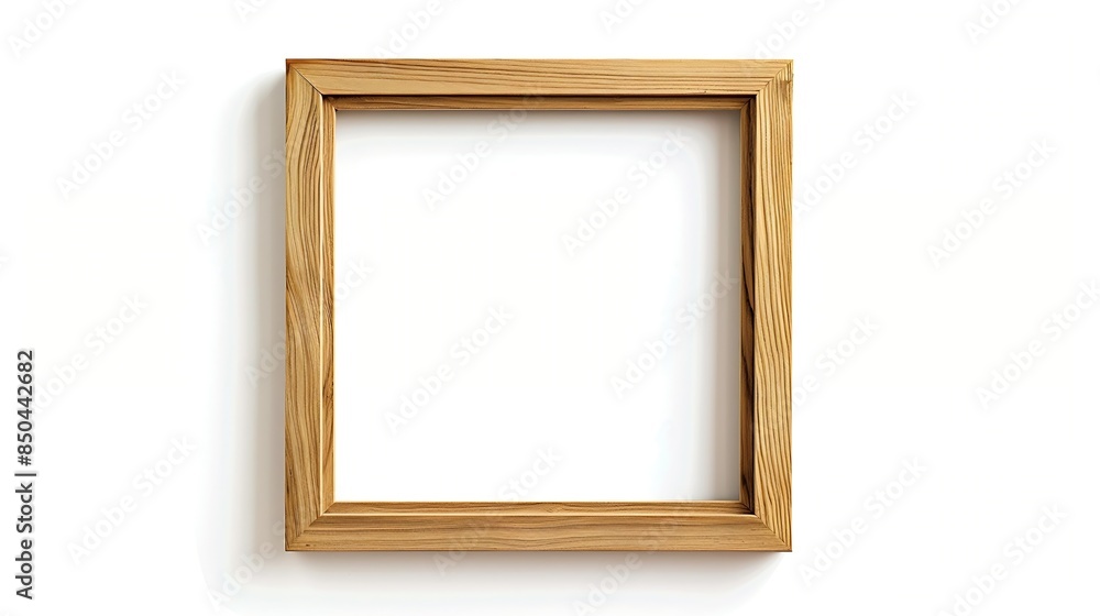 Poster Wood frame or photo frame isolated on the white background Object with clipping path : Generative AI
