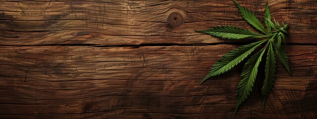A picture of cannabis leaves on a wooden table depicting marijuana that is legal for medical use