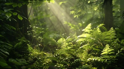 Into the forest Nature composition : Generative AI