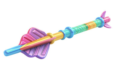 Colorful, vibrant, and geometrically designed fantastical arrow. Ideal for games, fantasy themes, and digital artwork.