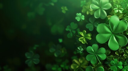 Dark green tones gradient background for ST Patrick's day celebration design background.