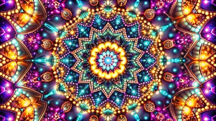 Dazzling And Colorful Kaleidoscope-Like Pattern.