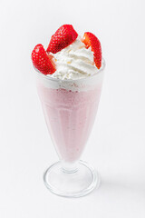 strawberry milkshake with whipped cream