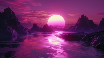 Retro 80s vaporwave, purple and pink hues, VHS glitch effects, high definition, abstract shapes, synthwave vibes, nostalgic and surreal