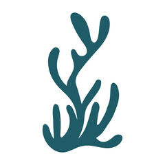 Algae. Underwater life. Coral. Abstract Seaweed Shape. Aesthetic Element.