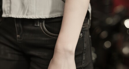 female hand with clean skin for a tattoo mock up template