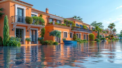 Document the impact of extreme weather events on cultural heritage sites and historic landmarks with images of flooded monuments, eroded