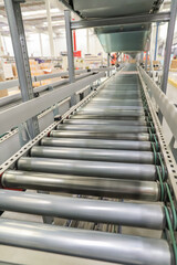 packing line in a logistics warehouse