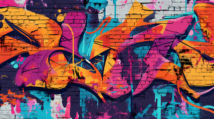 graffiti wall abstract background, Generative Ai not real photo, idea for artistic pop art background backdrop