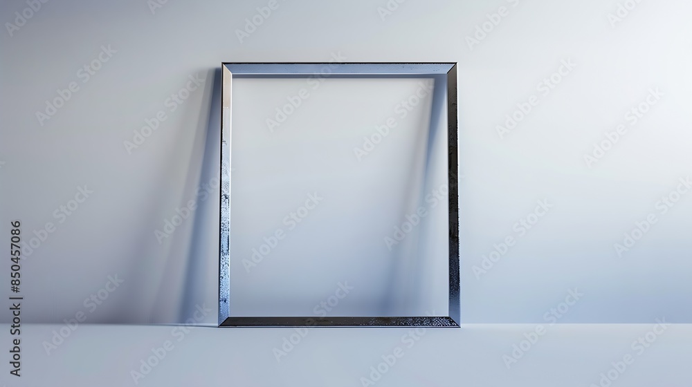 Poster metal frame isolated on white background : generative ai