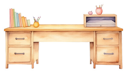 PNG Desk furniture drawer table