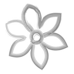 Flower. Inflorescence of a flowering plant. Flower head. Sketch. Blooming petals. Opened flower bud. Hand drawn watercolor drawing. Vector illustration. Outline on isolated white background. 