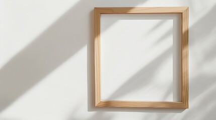 Isolated Photo Frame on White Background Wooden Frame Mockup : Generative AI