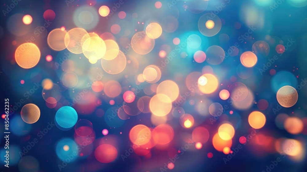 Poster blurred lights with bokeh effect on vintage background digital artwork