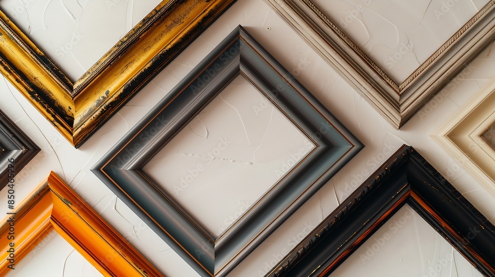 Poster collage of frames isolated on white : generative ai