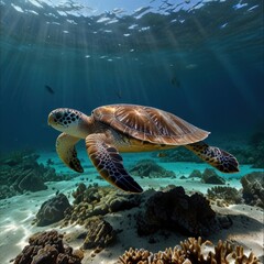 Obraz premium turtle beach landscape