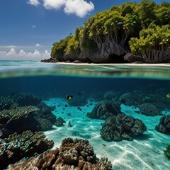 Naklejka premium turtle beach landscape