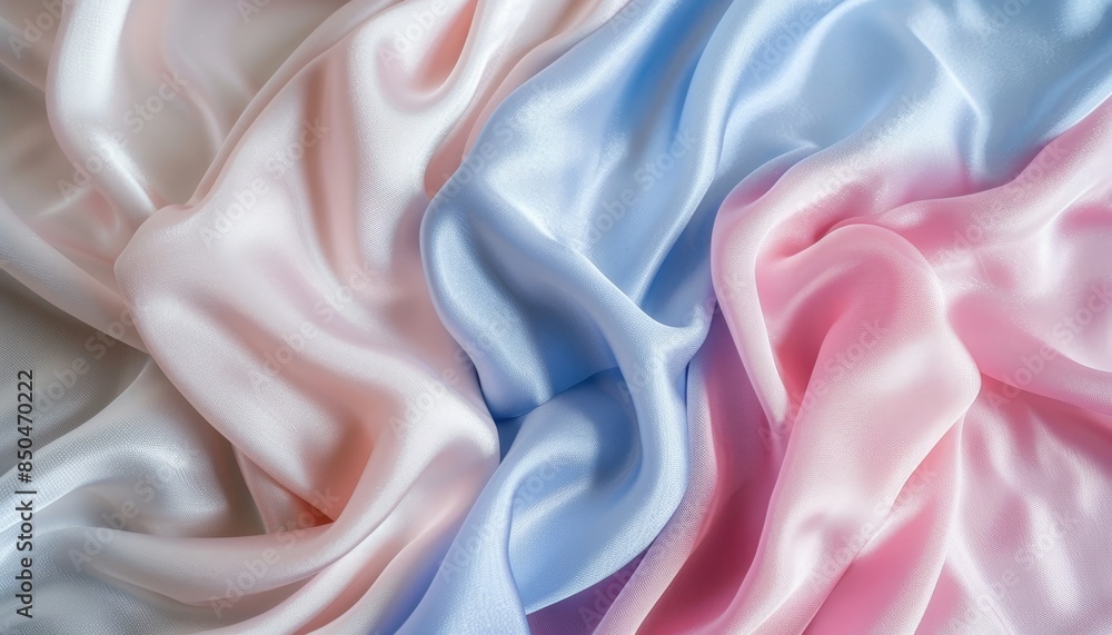 Aufkleber soft pastel silk waves tranquil abstract background with ample space for text placement