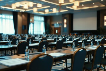 Meeting space with seating, presentation equipment