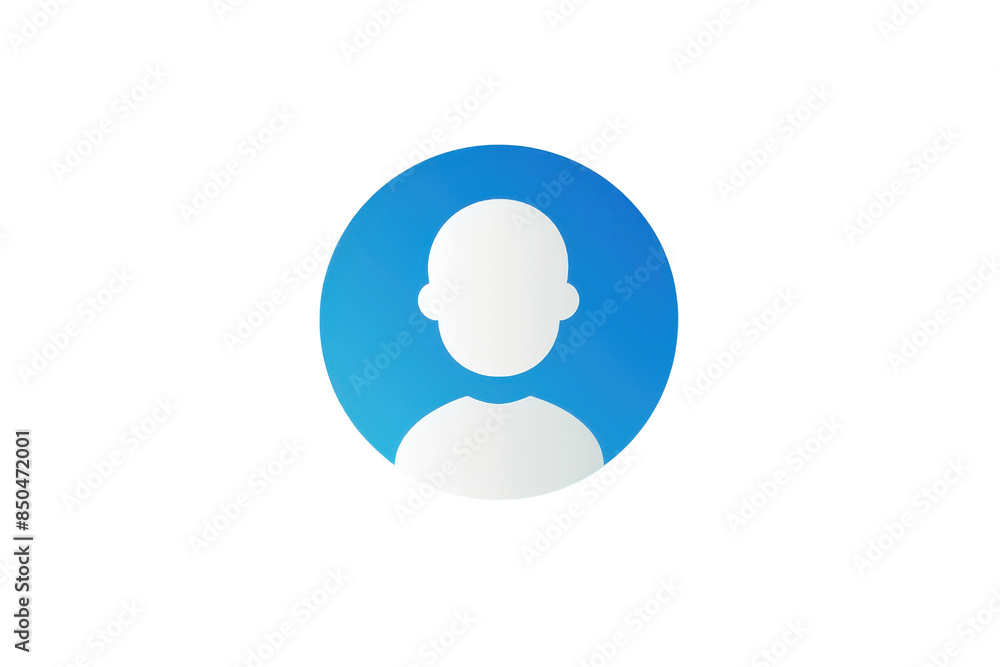 Poster silhouette of a person avatar on a blue background. perfect for representing a default user profile 