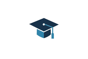 Vector illustration of a graduation cap symbolizing education, achievement, and academic success in a modern minimalist style.