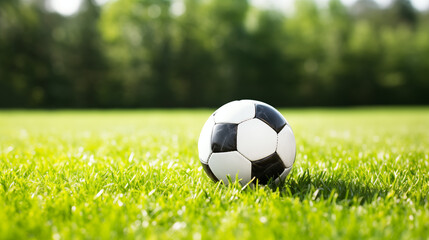 Fototapeta premium Soccer Ball on Sunny Field