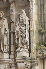 statue of moses at the entrance of the church of Auxonne in france