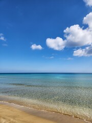 spectacular view of sea with blue sky and some clouds