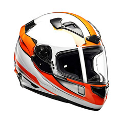 Modern motorcycle helmet isolated on a transparent background