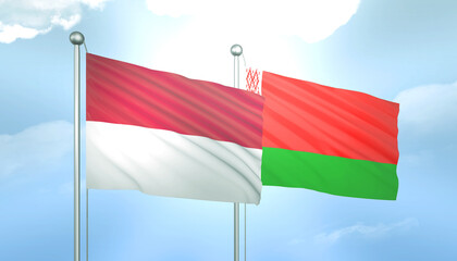 Indonesia and Belarus Flag Together A Concept of Relations
