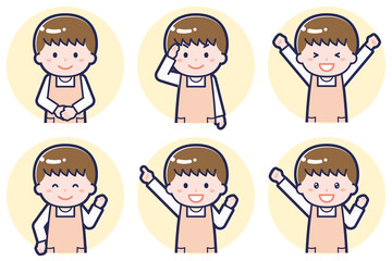 男性保育士のポーズセット_01