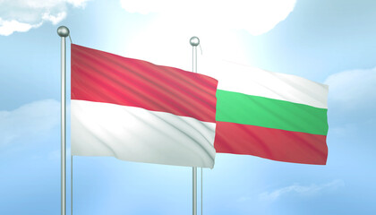 Indonesia and Bulgaria Flag Together A Concept of Relations