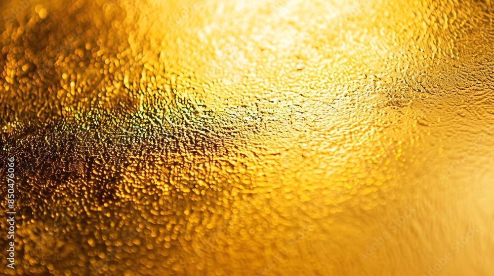 Aufkleber gold wall texture background yellow shiny gold foil paint on wall sheet with gloss light reflection 