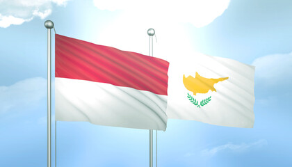 Indonesia and Cyprus Flag Together A Concept of Relations
